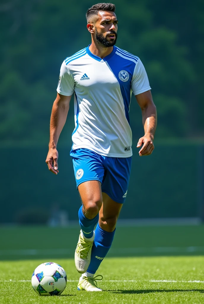 BLUE soccer jersey with a puma 