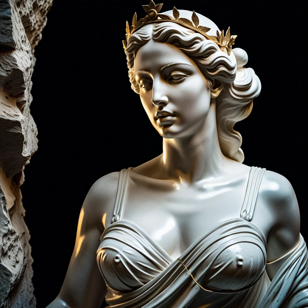 stoic woman statue big breasts