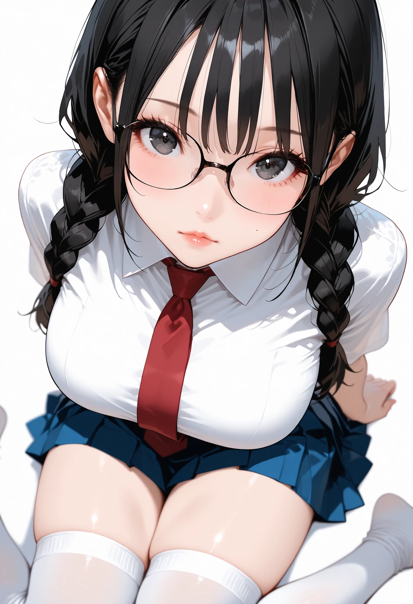 (Beautiful woman with long black hair)、Walking、 (A detailed eye、二重まぶた、eye glasses、Thick lip、embarrassed from)、 (School Uniforms:1.3)、(sexy super mini pleated skirt:1.3)、(Skirt lift:1.Please show me your low leg pants:1.3)、(garterbelts:1.4)、(thigh-high socks:1.3)、) 、((Cameltoe:1.4)、(Model body type、Slim waist)、big butts、Large Thigh、(zettai ryouiki:1.3)))、(5Fingered hand、Highly detailed facial and skin texture)、 (ultra close up:1.3)、Focus on the chest、(From below:1.2))、((top-quality、8K,masterpiece:1.3))、(Beautiful woman with perfect figure:1.4)、(In a colorful flower field.:1.3)