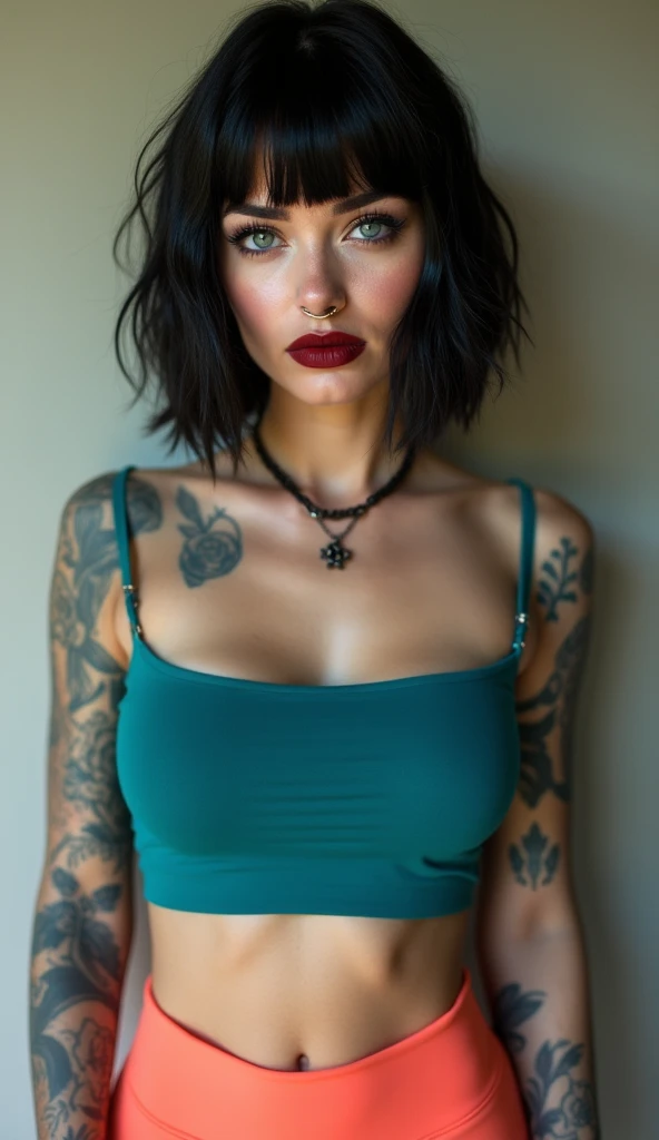 Scarlett Johansson with big boobs and tattoos is the hottest goth scene