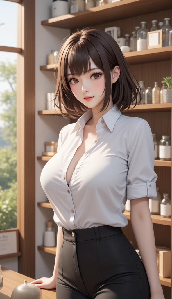 Beautiful lawyer、(alone, 40 years old、Ultra detailed face、Detailed lips、Detailed eyes、double eyelid、Brunette bob hair, color々なcolorのブレザー、White dress shirt、Tight micro mini skirt)、Reading at a desk、at the library、Perfect hands, Perfect Fingers, Perfect breasts, Exactly, Perfect body, Perfect Face, Perfect Image Realism, Detailed Background, Detailed costume, maikurobiki、Unbuttoned shirt、Lewd Librarian、Hyperrealism、Photorealistic、Unreal Engine、Maximum resolution 8K, (masterpiece), Very detailed, Professional