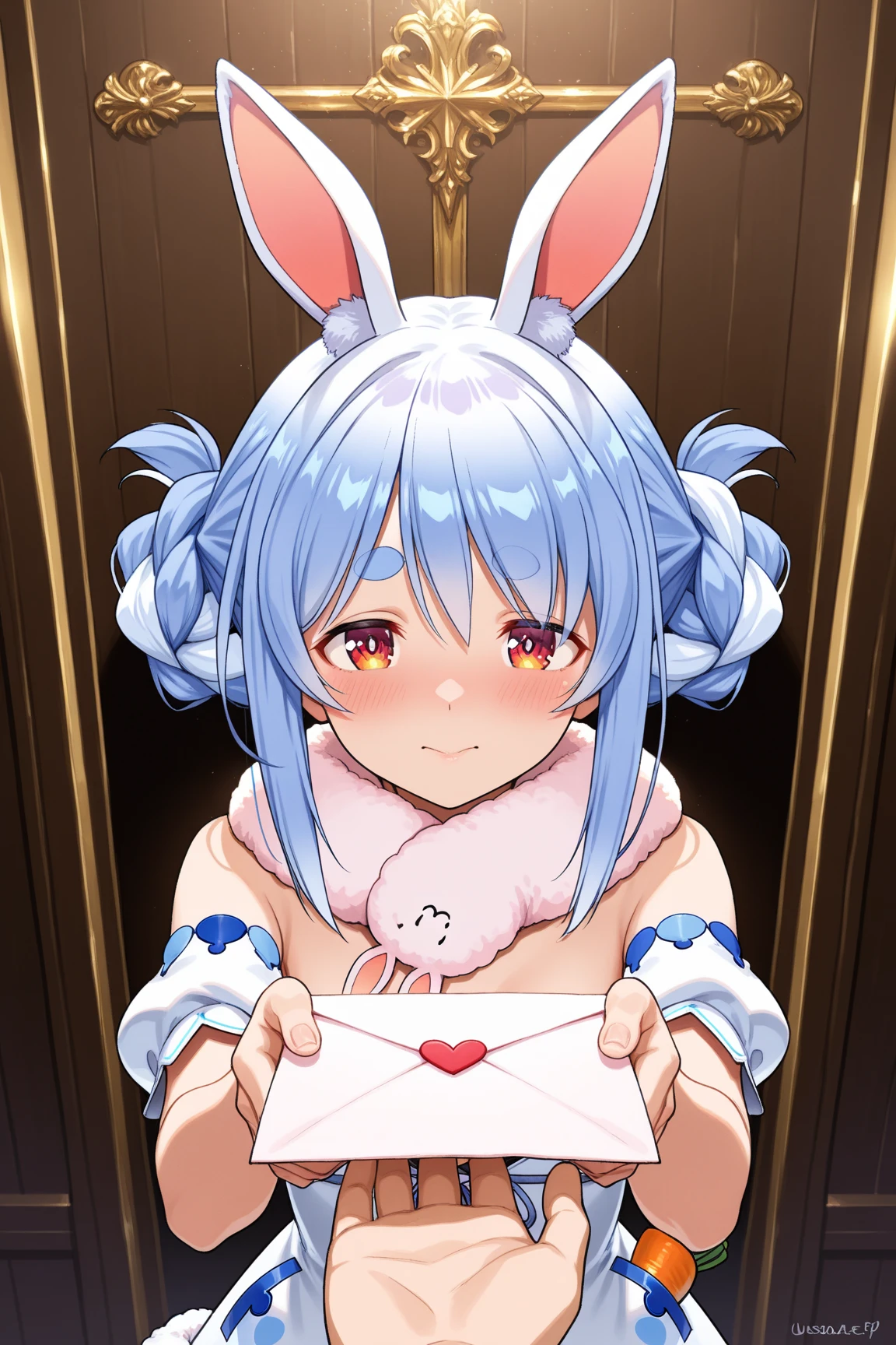 best qualtiy、1girl in、Baby face、A smile、a cool、kawaii eyes、a purple eye、Rabbit ears、Santa Clothes、Colossal tits、tongue、Concentrate on the tongue、((Mouth wide open、Show the inside of the mouth))、Showing throat、long tongue、teak、