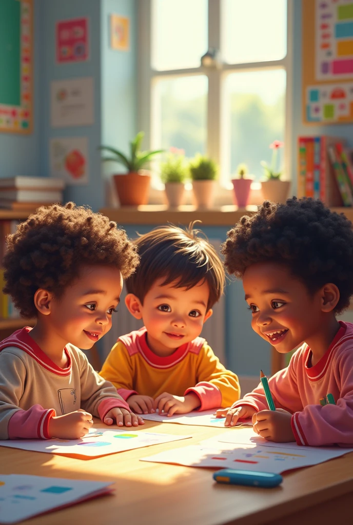 Children being curious in a learning environment