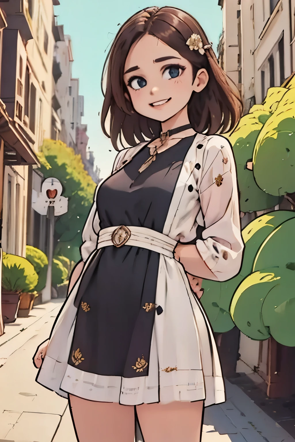 A cityscape at twilight