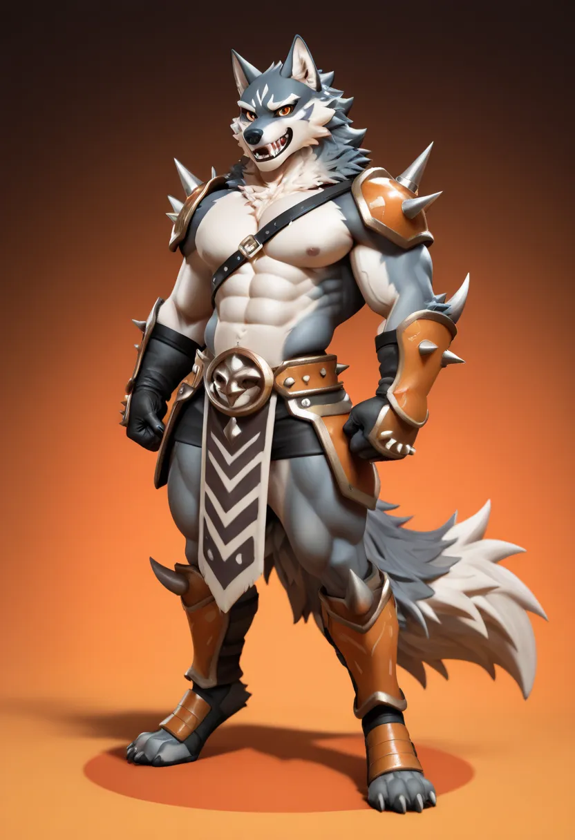  Garurumon,werewolf,male,aldult,alone,4K,best quality, whole body,looking at the audience,slim body, Show muscles,hairy body,Upper body exposed,bared  chest, Hairy chest, (muscular, Athletic body:1.0), Pink nipples, Six-pack abs, biceps, 弯曲biceps, anatomically correct,Delicate fur,pride,soft shadow,majestic (Detailed face, delicate eyes:1.1),golden eyes,Sharp eyes,Grandiose,Valiantary, blue jeans ,Brown belt:1.1,Smile confidently,Strong,mature,simple background,