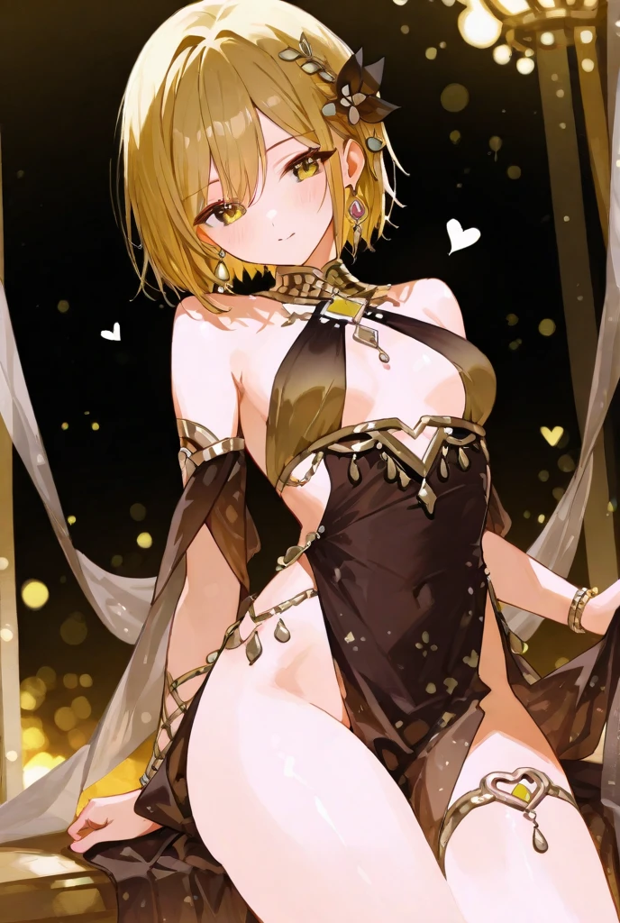 highest quality、Female 1,22 years old,All limbs、Perfect limbs、Accurate anatomy、Detailed depiction,Super beautiful woman,Slender beauty、short hair、(Blonde,Golden eyebrows),Purple Eyes,Pink Cheeks,Beautiful Skin,White and purple idol costume、Dark purple panties、Knee-high socks、Beautiful big breasts、Exposed thighs,Live Stage、sing、Dancing、(Provocative smile),The pink spotlight shines on her.