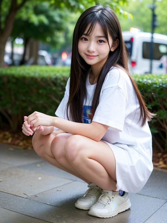 Reality、photograph、
Noriko Sakai, 18 years old、Small face、
Shortcuts,smile、
student、squat、
Spread your legs wide、
Open pussy、