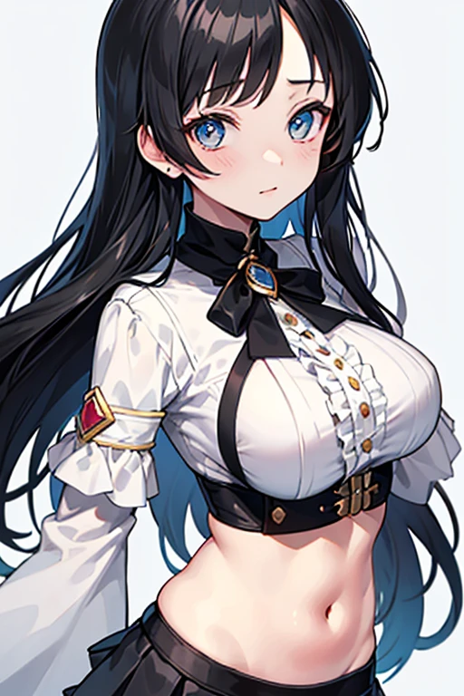 anime girl with black hair and blue eyes in a black dress, seductive anime girl, ??????????? loli, [ 4 k digital art ]!!, anime moe artstyle, | fine detail anime, oppai, gorgeous maid, beautiful alluring anime woman, ecchi, smooth anime cg art, beautiful alluring anime teen, fine details. girls frontline