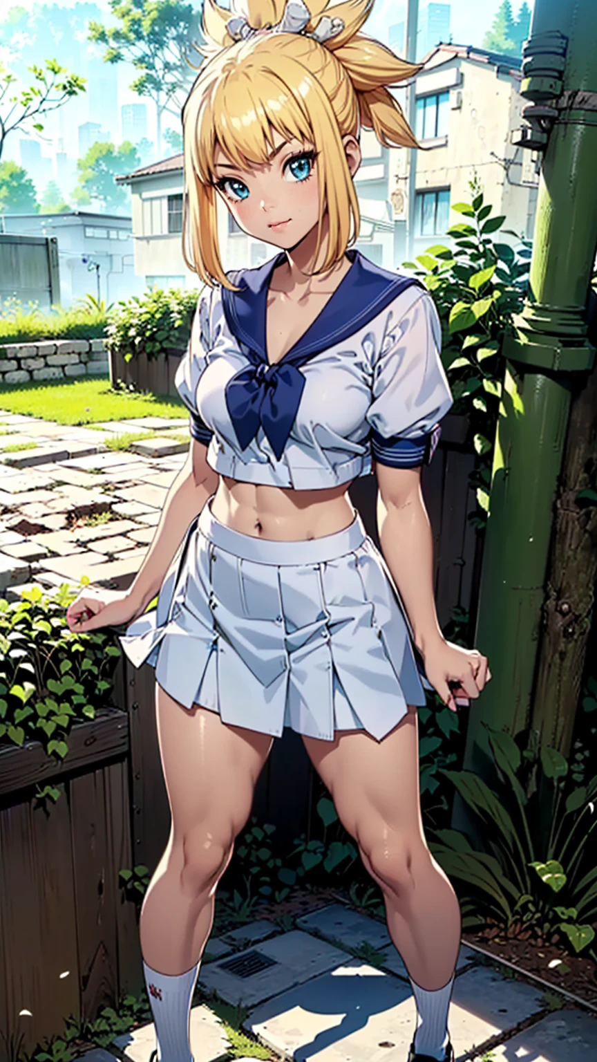 、(masterpiece、Highest quality)、Highest quality, Ultra-high resolution, (((masterpiece))), alone, Sweat、Big eyes, Composition from the front、Shortcuts、Embarrassed face、Blonde Hair、Cut your hair short、School classroom、Sailor suit、skirt、short hair、Browsing Caution、Upper body naked、Breasts exposed、Nipples、Large areola、Sitting in a chair without a backrest、Internal Medicine Examination、Woman showing her body、belly button、真Composition from the front、School Insurance Office、curtain、cubicle、window、door、Fluorescent lamp