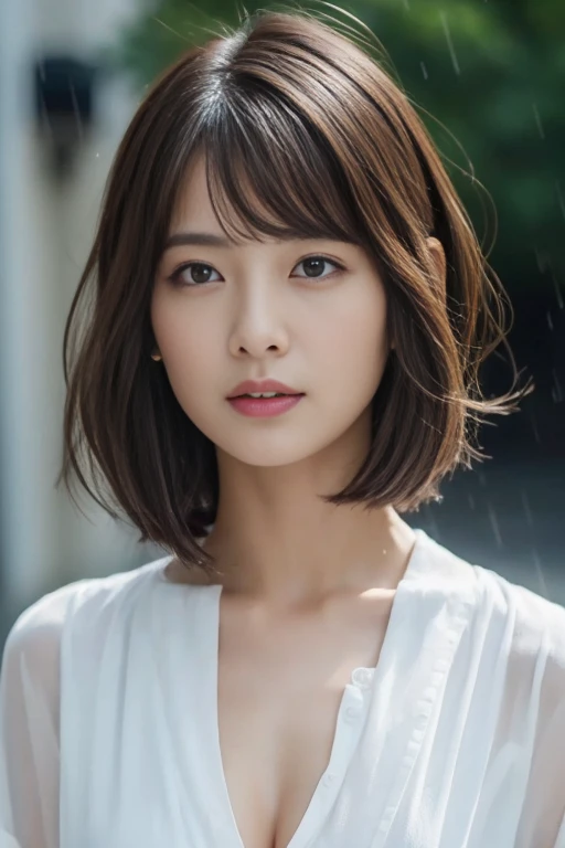 locker room,(highest quality, Very detailed, masterpiece:1.2), 1 female, very thin body, Long, slender legs, ((Black wavy Short Hair:1.2)), ((Thick and fluffy bangs)), Very detailedな顔,faint smile, Small, thin nose, small thin mouth, Extremely sharply focused eyes, Japanese, Beautiful Face, Realistic eyes, Beautiful and beautiful eyes, Realistic Skin, Beautiful Skin, charm, (A vivid face), Beautiful Hairstyles,In underwear,(T-Shirts,panties panty pull)