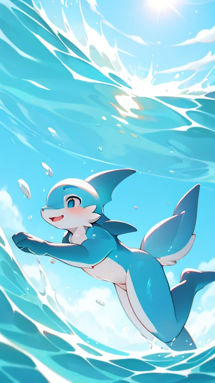 anime characters, young male human dragon, human dragon art, Detailed fanart, high resolution committee, mizutsune, Male robot dolphin, Raymond, as an anthropomorphic dragon, human art, Lucario, Water type, portrait of Lucario, official art