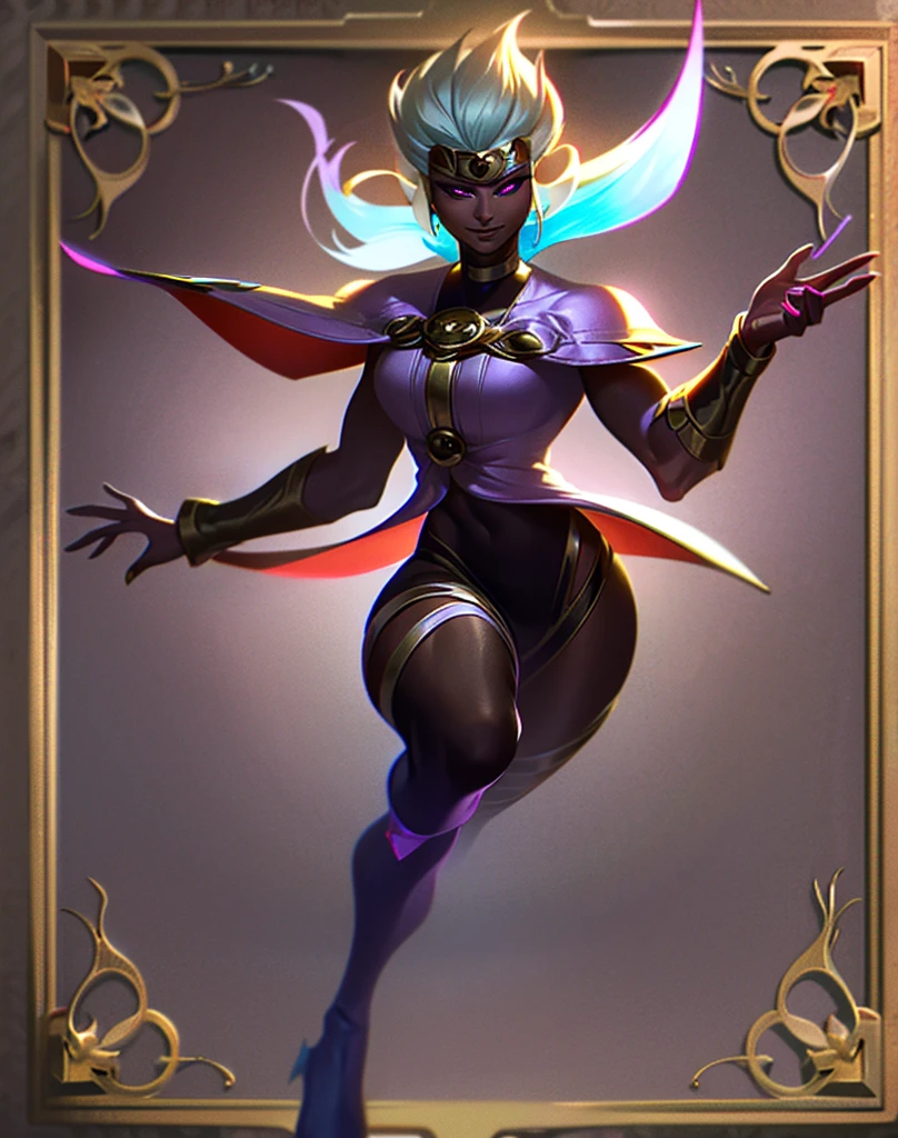 shadow, shadow skin, very long braid, dark blue scarf, (blades), white and gold tatoos, 1woman, solo, full body view, (masterpiece, best quality), (hyper realistic:1.6), ((detailed face)), ((award-winning)), (sharp), (8k resolution), (cinematic lighting)
