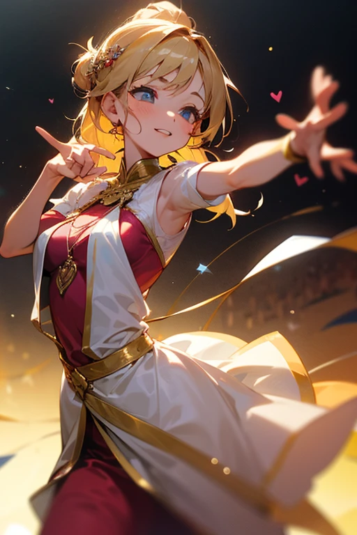 A beautiful girl is a singer,Wear clothes,Dance a charming dance,perform to your heart's content on stage