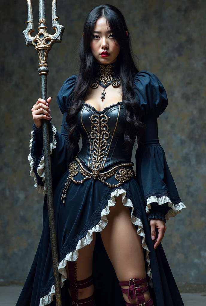 8k,とてもSmall breasts,Long black hair,Close-up of a woman in a black evil god costume holding a one-handed sword, Beautiful fantasy empress, ((Beautiful fantasy empress)), Small breasts , Very detailed, Very detailed , Up to the model | Types of bacteria, Trending on cgstation, Pan Zhenwei Art Station, Gorgeous black cloak,Ultra-high resolution,Ultra-Realistic Skin,Beautiful expression,Fantasy art,Laughter(Like the real thing),非常にSmall breasts ,Straight hair,Golden Eyes,black gemstone earrings,black gemstone necklace,Luxurious black gauntlets,Black lipstick,Black eyeshadow,Evil God Makeup,Dynamic fighting pose,Rich colors, Backlight, Cinema Lighting, Film Grain, to be born, 50mm lens, Nikon D850,Compensate,View your audience,Toned, muscular lower body,Muscular Beauty,compensate,Big smile,Gorgeous black and gold long skirt,