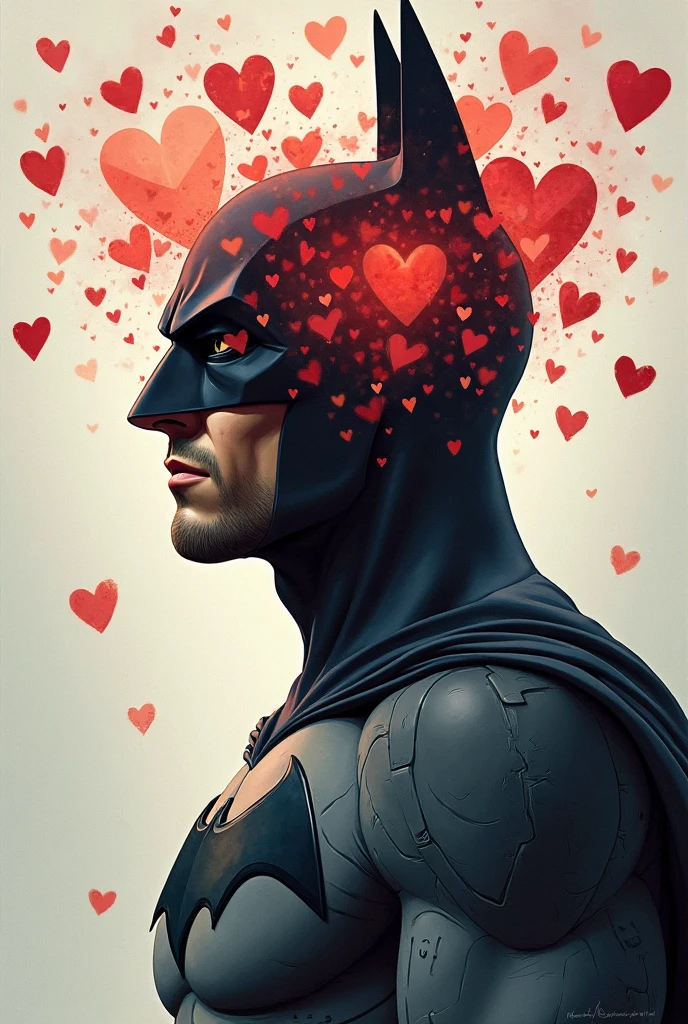 Batman making a heart with his hands and behind him a sign that says: "Te amo mi amor That:ALEXIS"