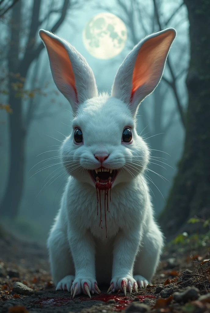 (((beautiful, high quality))), score_9, score_8_up, score_7_up, BREAK
rabbit, feral, cute, long sharp fangs, soft white fur, (bloody paws:1.1), AhEtoBlehMeme, closed eyes, tongue out, :p, hands on own head, smile,
forest, (night:1.2), realistic, photo, <lora:AhEtoBlehMeme_pdxl_Incrs_v1:1>
