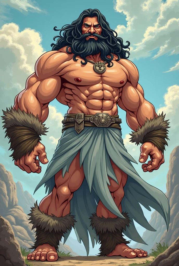 masterpiece, white background, simple background , standing, full body, 1man, mature, solo, slender, looking at viewer, muscular, barbarian, raising arms, two axes, lion pelt, headress, grey skin, dark skin, body tattoos, giant, angry, berserker <lora:Suikoden Males:1>