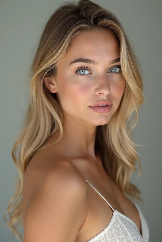 stunning portrait, (( 18 years old beautiful woman)), ((pink bikini)), (busty), ((supermodel face)) expressive facial features. She's looking straight at the camera. She should have long brunette hair , ((dark blue eyes)), a captivating look and an alluring facial expression that allows a woman to be the center of the image. Please pay close attention to details such as highlights and shadows on her face and hair to create a realistic image. Looking directly into the camera, the final product should be a masterpiece that conveys the essence and beauty of a woman, ((highly detailed skin, skin details)), clear focus, volumetric fog, 8k UHD, SLR camera, high quality, film grain, Fujifilm XT3, (full body shot)