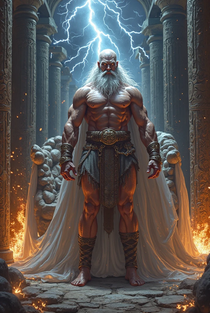Generates with a man of a mahawa without clothes with white hair and a large member