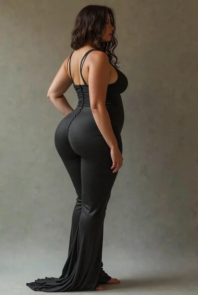 Indonesian woman, thick body, cold atmosphere , thick cheeks , full body , random pose, wavy short hair , thick hips, 40 years old , slightly fat arms , slightly fat belly , thick thighs pants, wearing bracelet ,wearing huge diamond necklace , watch , hena art on her skin,, muslim over size dress clothes with hijab
