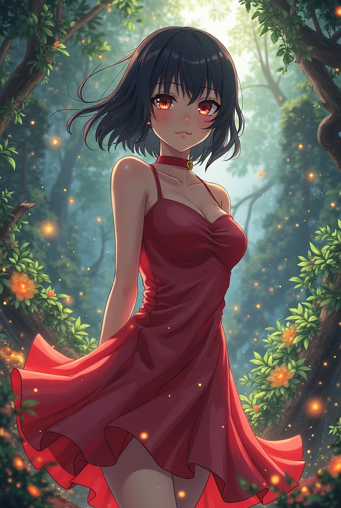 (((chibi))),masterpiece,highest quality,Very detailed,8k,
(((One Girl)))、Zhou Haoguang,warm color,Realistic Skin,Glowing Skin,bloom,High Contrast,cute、thin、
break、
(((Look Down、Cowboy shot with contrast、Dynamic Angle:1.3)))、silver chain diamond necklace、Bright red eyes、
break、
Lola Eyes、Gravure pose、(Tifa FF7)、
break、
(((A loose shirt dress with large buttons)))、(((Bottomless)))、blush、Embarrassing、((Small breasts))、Accentuate your cleavage、(Erect nipples:0.8)