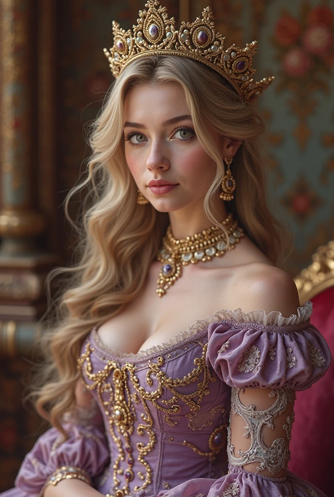ultra realistic professional  full body camera (((wearing lace dress , close eyes and gold leaf crown)))  (photo 1028k qhd) by (James C. Christensen:1.2|Jeremy Lipking:1.1), (Dittmann Anna:0.3), (jiner:0.3), (mise au point nette:1.3) lndswgnr,High detail, instagram top model,blonde hair, beautiful detailed baby blue eyes, k eyes,(eye makeup:1.2) sleeping Pose of the Instagram model, perfect button nose, attractive lip shape has an upper-to-lower lip ratio of 1:2, perfect ivory skin confiant, (((anatomycally perfect 25 old ladie hand,finger, nail))),fille en forme Fille maigre et sexy, breast:1.2, anatomie parfaite, Perfect symmetry:1.2, Realstic position, realistic and gorgeous face:1.2, perfect face, highly detailled, happy, confident, ighting cinematic, Lighting scene, soft lights, instagram standing pose (((baby blue eyes,, Fille maigre et sexy, breast:1.2 perfect charming face, attractive lip and nose, 1girl, solo, long hair, looking at viewer, smile, dress, bare shoulders,  purple hair, gold leaf crown,flower, lying, black dress, on side, white flower, couch, beads, pearl (gemstone), (shiny skin:1.15),(mature female:1.2),shalom, 