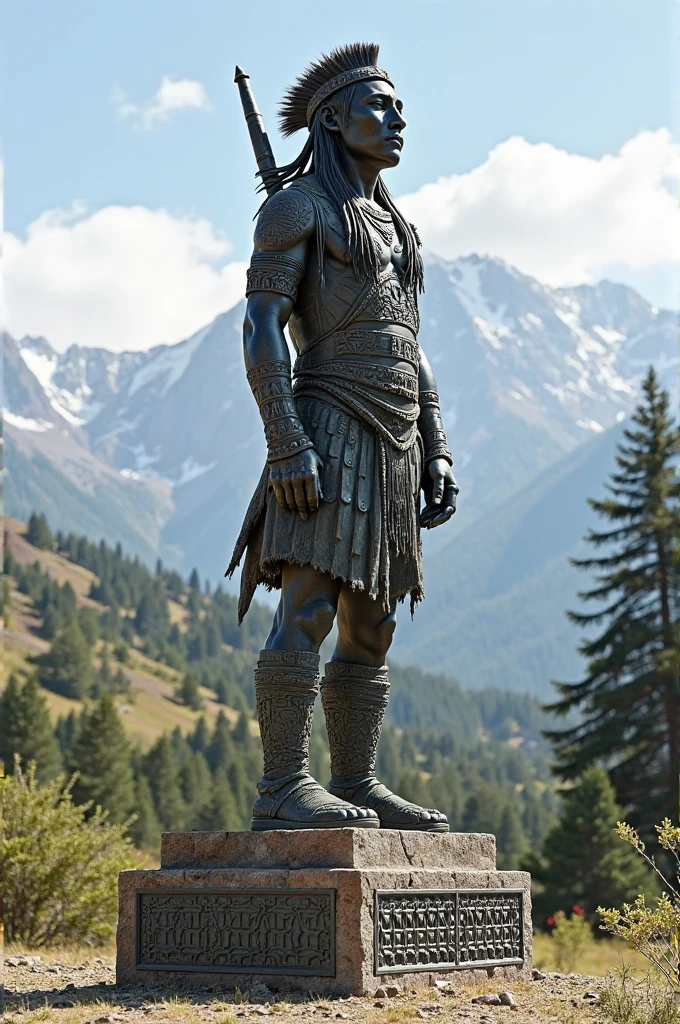 Super realistic nature with 3 giant looking Statues of different KINGS with 300meter tall