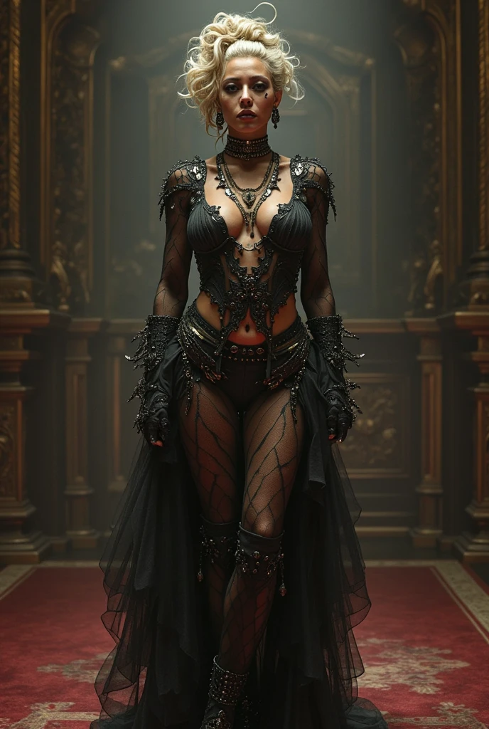 danerys targaryen, medium body, big tits, full body image, (maximum resolution 8k) High resolution, apocalipsis zombie, fine lingerie