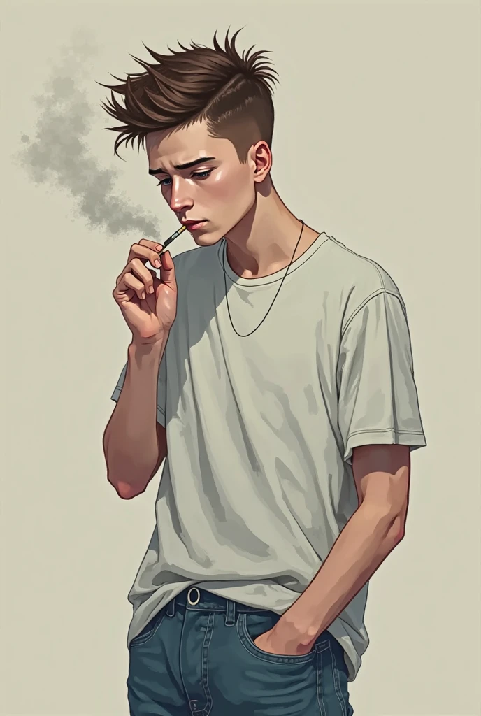 Baby smokes a cigarette