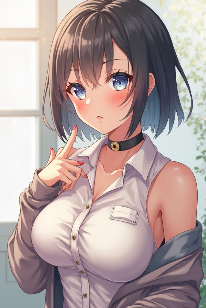 nsfw,(super fine illustration,8K CG wallpaper,best quality,extremely detailed,ultra high res,best aesthetic),(cowboy shot,from front),ra high res), (8k:1.3),anime colored,perfect hands, perfect fingers, perfect legs,(cowboy shot,from front),(forehead:1.2),1woman,solo,idolmaster,(((idolmaster,(mizuki makabe), 1girl, , an extremely beautiful girl, beautiful face, perfect face, cute symmetrical eyes, double eyelid, small breasts, puffy_nipples, (perky breasts), narrow waist, (pubic blue hair:1.5), bsp, pussy juice dripping, ((short hair, blue hair almost white)), no makeup, sweaty body, BREAK ((white shirt, Long blue tie)), (open clothes),((small height:1.2)),((petite:1.2)), ((flat chest,very small breast)),(many sweat:1.5),(pubic black hair:1.3),(from below), (pussy focus), ((spread leg)),(straddling),(spread pussy:1.5),(love juice:1.2),(many sweat:1.5),(pubic hair:1.4),(bottomless:1.5),(complete nude),(no bra,no panty),(glasses),(open your mouth), ((a big smile)), ((out tongue)),(Nice touch), (one eye closed),((feel good)), ((happy)),(saliva),(sitting), (open vagina:1.3), (peace sign:1.5),(bukkake:1.7),(cum on Face:1.5),(cum on hair:1.5),(cum on armpit:1.3), (siting sofa), (squatting),(vaginal penis:1.2), testicle, (a man:1.2), hetero, (lady sit astride on man:1.3), (sex,lady on top,pov), (intense Sex:1.6), ,(look at camera),(back ground,office)