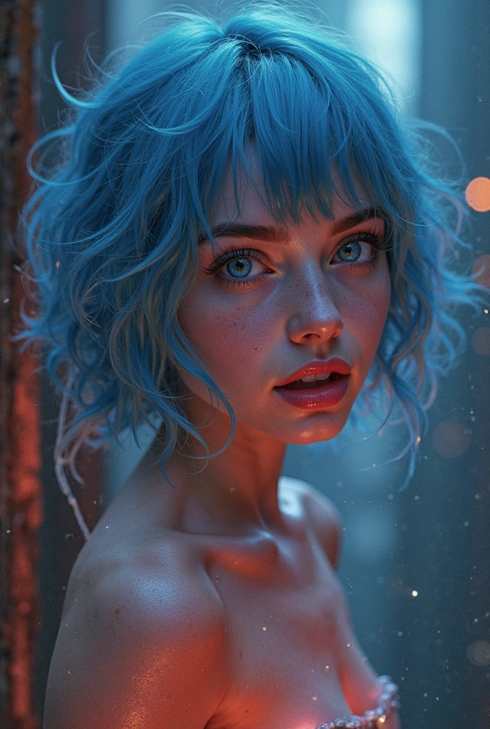 Sexygirl. blue hair. skinny.