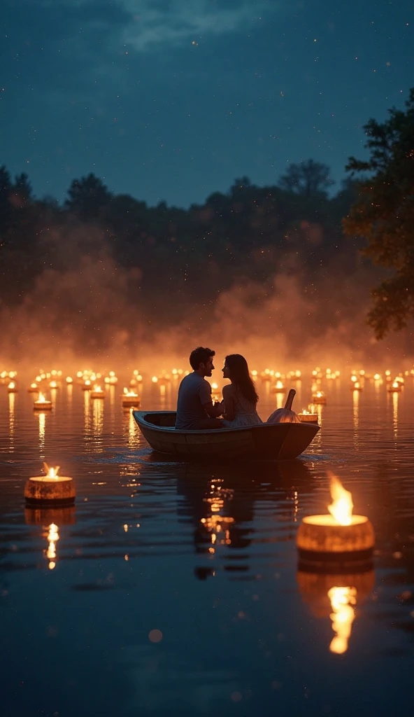 Beneath the soft glow of the moonlight, an Indian couple kisses tenderly on a traditional wooden boat floating along the serene Ganges river, the reflections on the water's surface shimmering like liquid silver, a sense of tranquility and spirituality fills the air, Sculpture, carved from marble with intricate details, capturing the ethereal beauty of the moment,