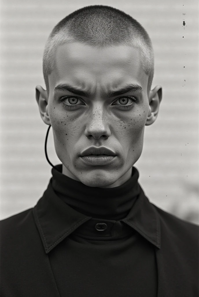 photo by Claude Cahun of a girl (Sasha Luss), detailed skin, detailed eyes,sadistic smile, attractive