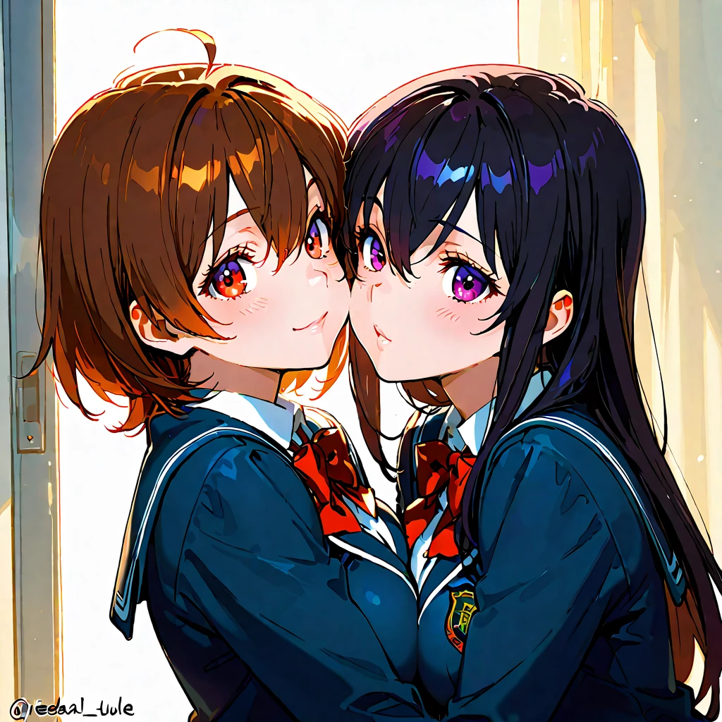 only 2 girls,kiss,
