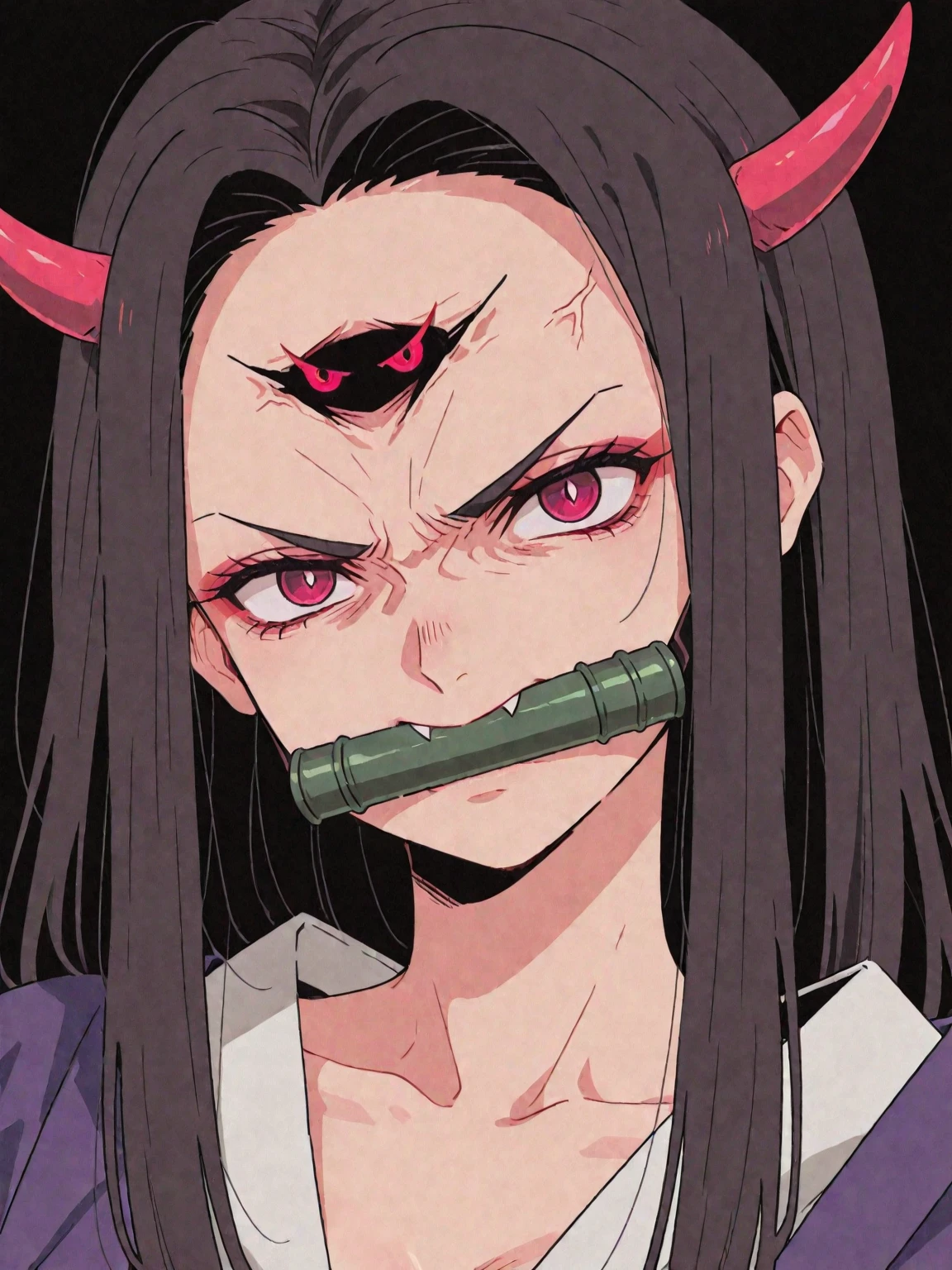 merlin, merlin (Nanatsu no tazia), black hair. She wears pink lipstick in the anime, red boar mark on the left side of her neck, (Bust size very very small.)), (flat chest:1.2), nude, red gag, Blushing, frowning, Bondage and BDSM, Whole body, kneeling position on the floor, Arms tied behind back, facing forward, saliva, drooling, excessive saliva, Fake cat ears, fake cat tail, pussy vibrators, Takate Kote, Panting, ((Blindfolded eye, Blindfold around the head )), Cat position, Nipple piercing, Full body throw