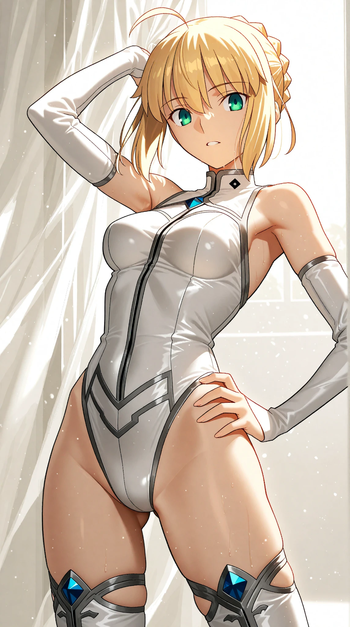 Foto do ciborgue Alexis Texas, corpo todo, olhos verdes de volta estilo cachorrinho, her porcelain skin complemented by sexy translucent white acrylic lingerie, science fiction background with clean, texturas suaves, biomechanical design elements similar to an anatomy illustration, hiperrealista com detalhes intrincados, soft cinematic lighting, 8k resolution, global and volumetric lighting, Qualidade HDR, profundidade de campo, cinematografia exuberante no estilo MDJRN-V4, Detalhes intrincados de Alphonse Mucha, the perfect composition for a trending work of art on ArtStation. Blade runner, night at the top of the building, noite da cidade bjg.