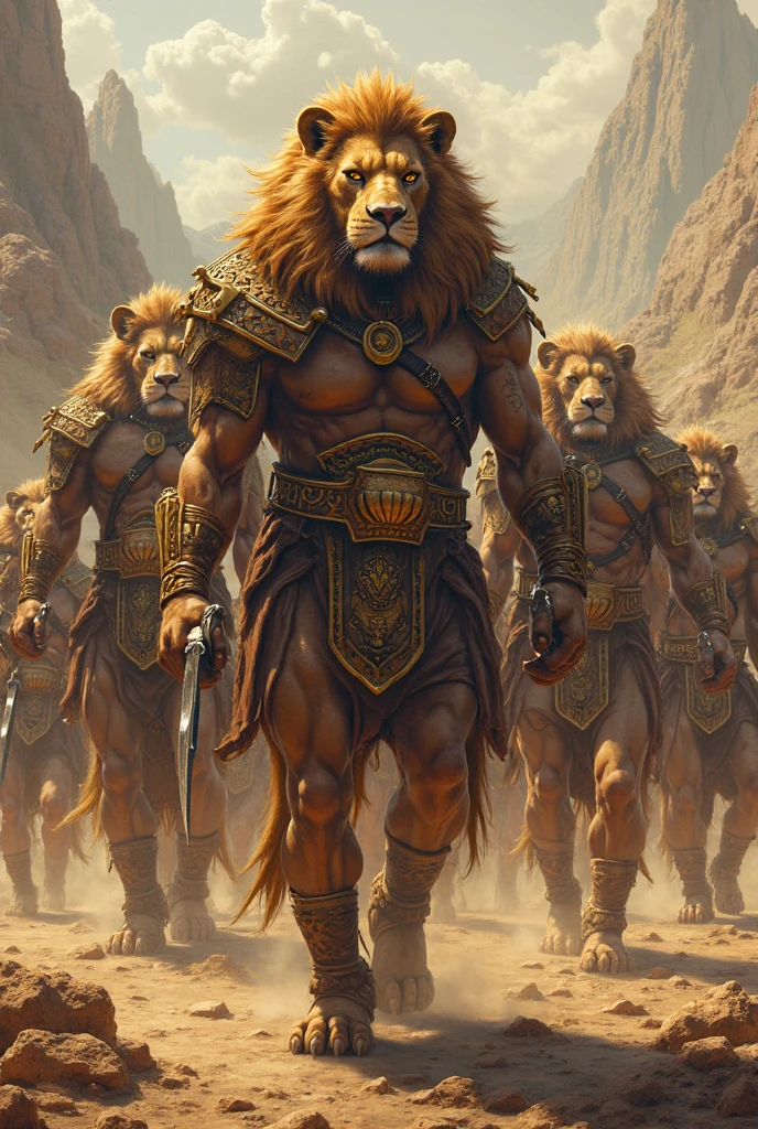 An animal characters of African Warriors,with the title Mfecane