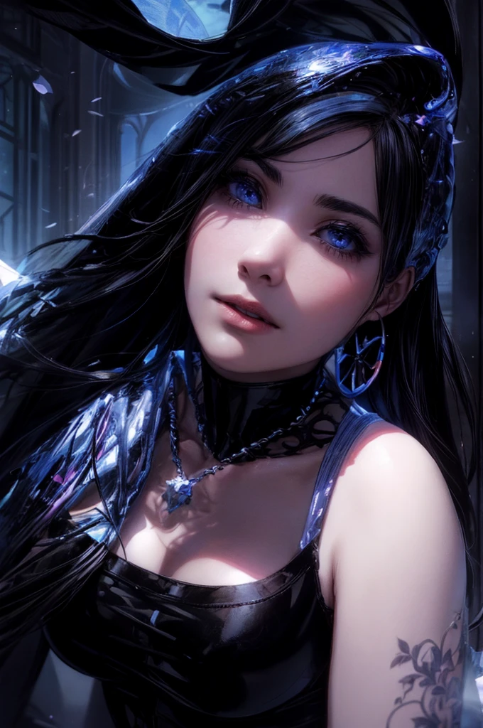 Ravena go titans, andando num beco a noite luz da lua, sensual, cabelo curto preto estilo pixie, colant cavado, boca carnuda e sensual, corpo sensual e perfeito. sem capa e capuz, joia na testa, silhueta de trigon atras dela, she doesn&#39;t notice, papel de parede 8k, ultra detalhado, beautiful and aesthetic, arte, melhor qualidade, (dynamic angle: 1.4), elegante, design elegante, cores escuras, romantismo , ultra grande angular