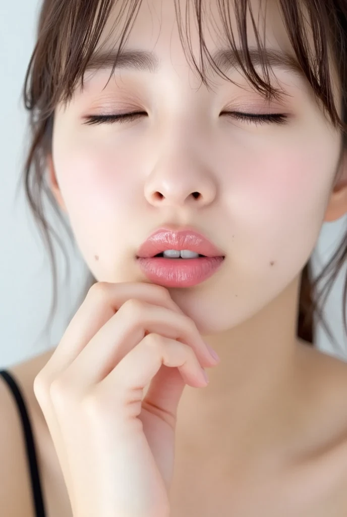 20 year old cute Japan woman, ((Extremely precise and accurate anatomy:1.0)), (Highest quality realistic skin textures:1.6), (photo realistic:1.4), (Hyper realistic:1.4), (Improvement of quality:1.4), (Enhances the beauty of skin texture:1.2), clean and glowing skin, mesh, thin:1.2, (Realistic lighting:1.3), Backlight, A gentle light that illuminates the face, Ray Tracing, (Bright light:1.2), (Smoother lighting:1.05), (Improving the quality of cinema lighting:0.9), 32k, One Japanese woman, fine grain, Detailed face, (Film Grain:1.1), (Natural smile:0), (Accentuates body lines:1.1), High resolution, Natural look, Kind eyes, The texture of each individual hair, long and delicate lashes, Beautifully trimmed eyebrows, Facial pores, Detail of blood vessels in the white of the eye, Thin and visible capillaries in the skin, Delicate light and shadow, Clear skin, Graceful Pose, Beautiful Eyes, Sharp details, Soft light reflection, Beautiful contours, Delicate skin tone, Natural background, Natural poses in everyday situations, Extremely fine detail, Lora Style