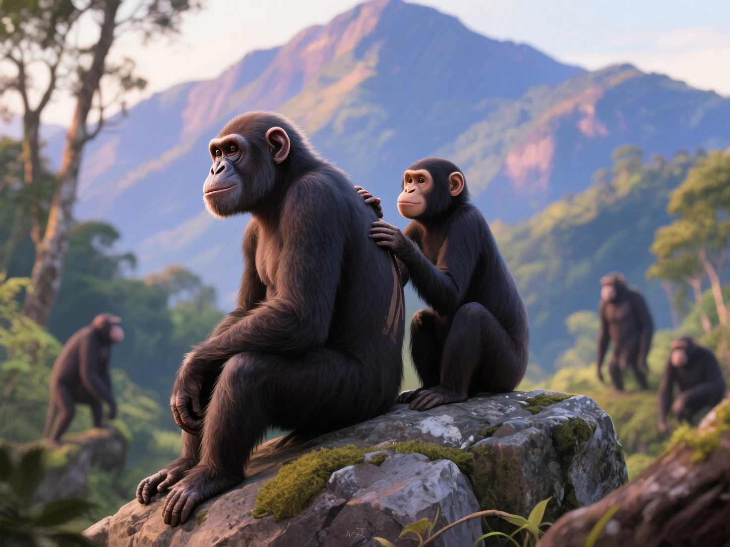 Apes and humans are fighting
