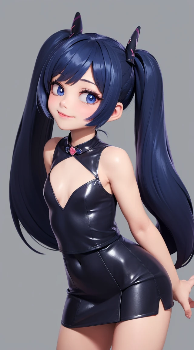 (masterpiece:1.3), (Best Quality:1.3), (Ultra-detailed:1.2), ((kawaii)), Cute, (lovely), ((sexy)), ((Extremely detailed)), 4K, (8K), Best Quality, (Beautiful), Illustration, anime style, (bold line:1.2), Gradation, looking at viewer, //, (bent down:1.1), (arms behind back), //, a cute girl, 1girl, (solo:1.2), gleaming skin, //, (flat chested), (Perfect eyes:1.2), (Perfect iris:1.2), //, darkblue hair color, (beautiful eyes) //, (half closed eyes:1.3), (sexual expression:1.2), Fascinated expression, smile, (blush:1.2), //, modern city background, on rock, sailor uniform, sexy lingerie, twin tails, muscle girl, hard abs
