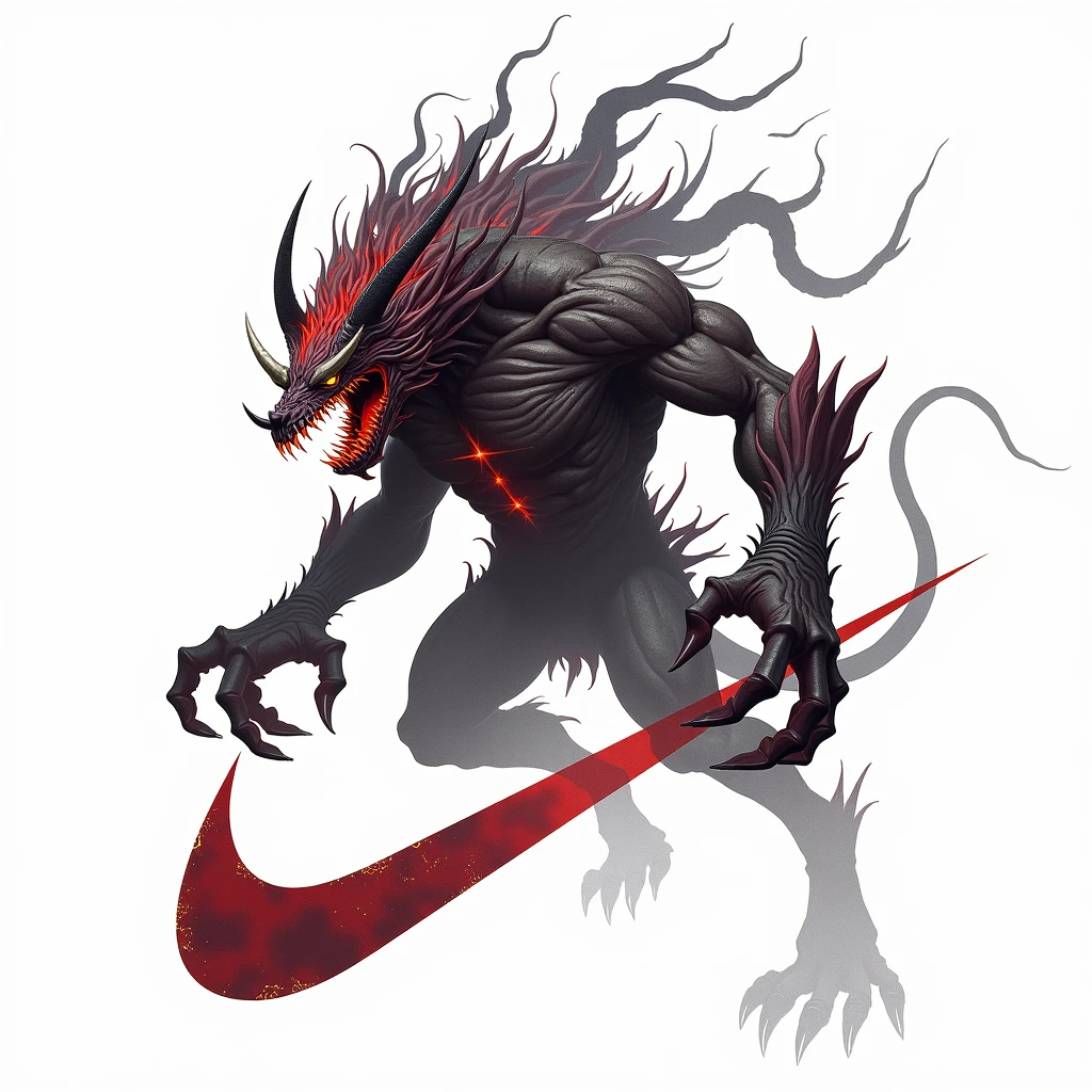 dndtoken, a red demon, ((white background)) <lora:dndtoken_v101:0.85>