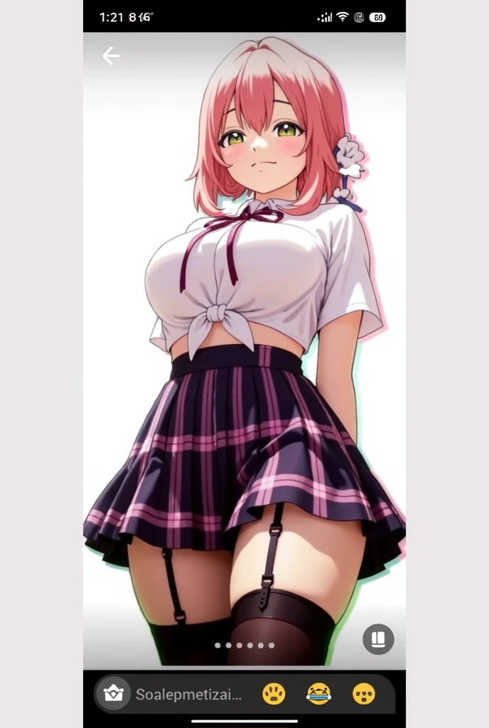 junkoenoshima,<lora:junkoenoshima-lora-nochekaiser:1>,junko enoshima,bear hair ornament,blue eyes,long hair,pink hair,twintails,evil smile,(grin:0.6),open mouth,bow,bra,choker,cleavage,fingernails,lace trim,lace-trimmed bra,long fingernails,loose necktie,nail polish,necktie,plaid,plaid skirt,pleated skirt,skirt,indoors,classroom,looking at viewer,(masterpiece:1.2),best quality,high resolution,unity 8k wallpaper,(illustration:0.8),(beautiful detailed eyes:1.6),extremely detailed face,perfect lighting,extremely detailed CG,(perfect hands, perfect anatomy),(covered nipples:0.7),(from below),cowboy shot,pussy,(gravure_pose),