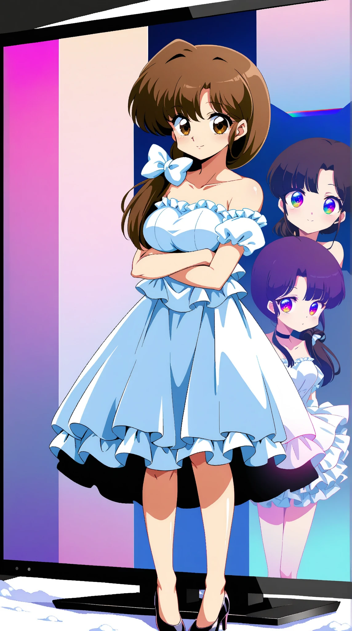 An ultra masculine man transforming into an ultra feminine bride in 3 stages. Extra Large Boobs, Fit all Figures in drawing