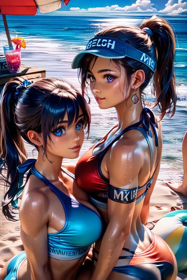 anime girl in a swimsuit standing on a beach with headphones, swimsuit, is wearing a swimsuit, realistic bikini, tifa lockhart, overwatch tracer in a bikini, tifa, wet swimsuit, bathing suit, realistic shaded perfect body, black swimsuit, asuka as a surfer model, monokini, realistic anime 3 d style, smooth anime cg art, fubuki