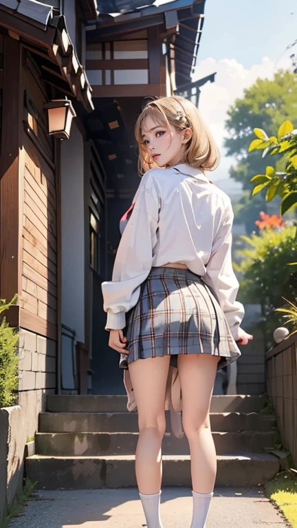 girl、High school girl naked from the waist down、High school girl uniform on the upper body, Squat、sit、Dear Viewers,、(、Baby Face、Uree)、(Shy expression:1.2、blush:0.8)、Exposed female genitalia、alley, (Beautiful breasts, Small beautiful butt, (Detailed eyes and face:1.2, Professional photography techniques), (Highest quality, 8K, masterpiece:1.2, RAW Photos), (Detailed legs, Thin thighs), (Detailed feet, loafers), (Detailed hands, Beautiful little hands of a girl:1.3)