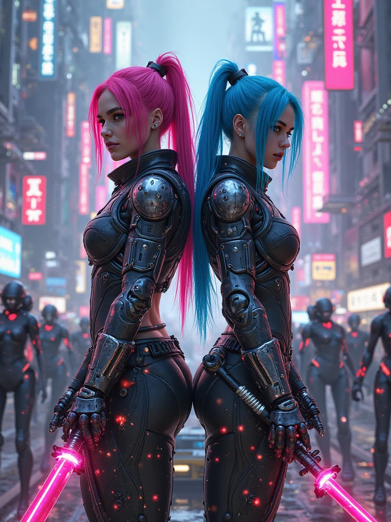 two-dimensional,Liberation shoes,female characters,standing posture,beach umbrella,neon lights头发,high ponytail,arm me,Focus on expression,energy bow,mechanical limbs,stealth drone,Liberation shoes,cyberpunk,Steampunk,fault art,Holographic projection,mechanical aesthetics,laser light,neon lights,fluorescence,glow effect,bioluminescence,Hermaphrodite Lighting,rainbow foil,Unreal Engine