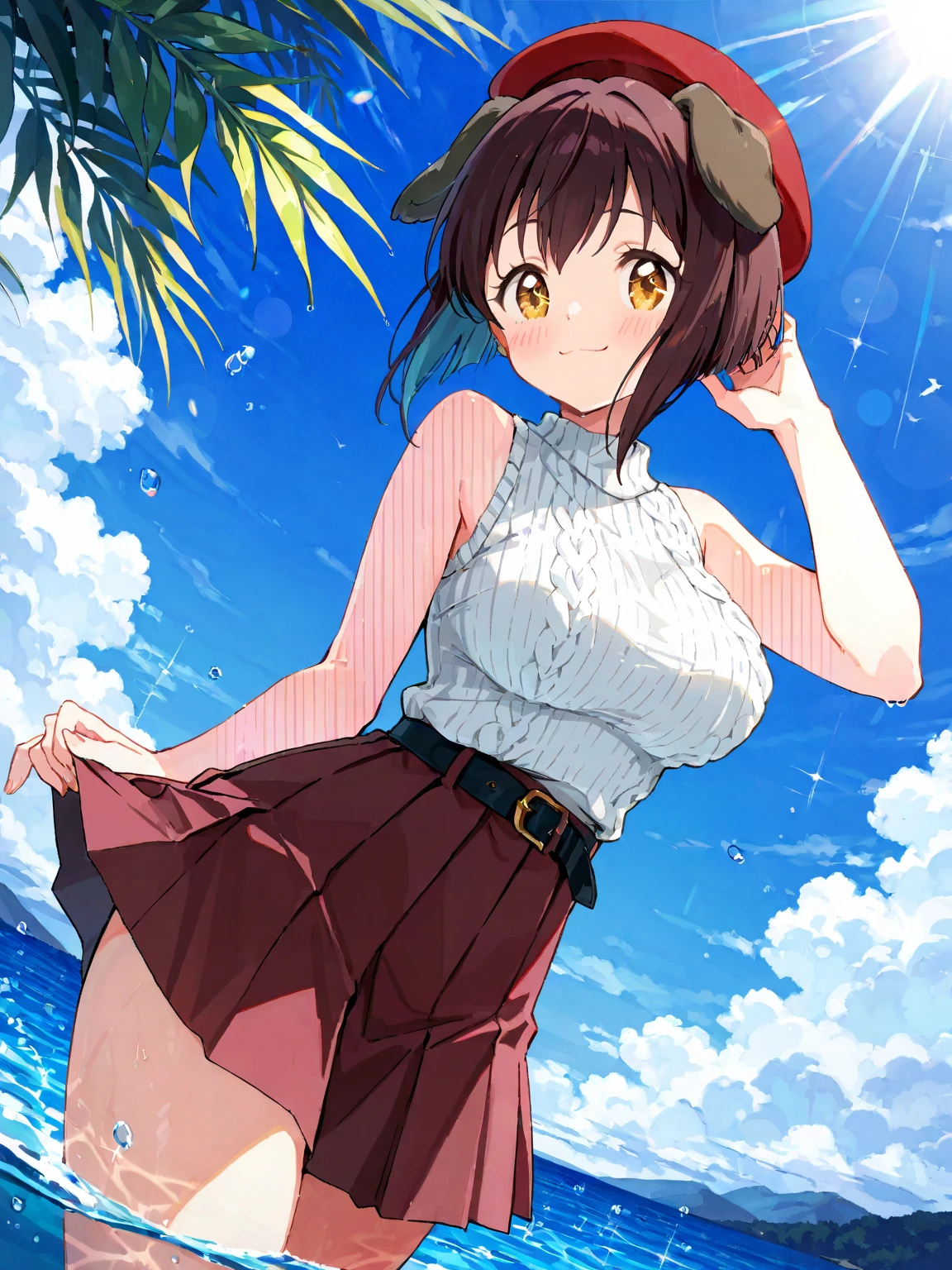 ochako_uraraka , playa , rubor_Pegatina , sonriza_nerviosa , linda , mirando_al_observador , linda_figura , suave , adorable , cuerpo_entero , de_espaldas , piernas_abiertas , Vagina , vello_pubic