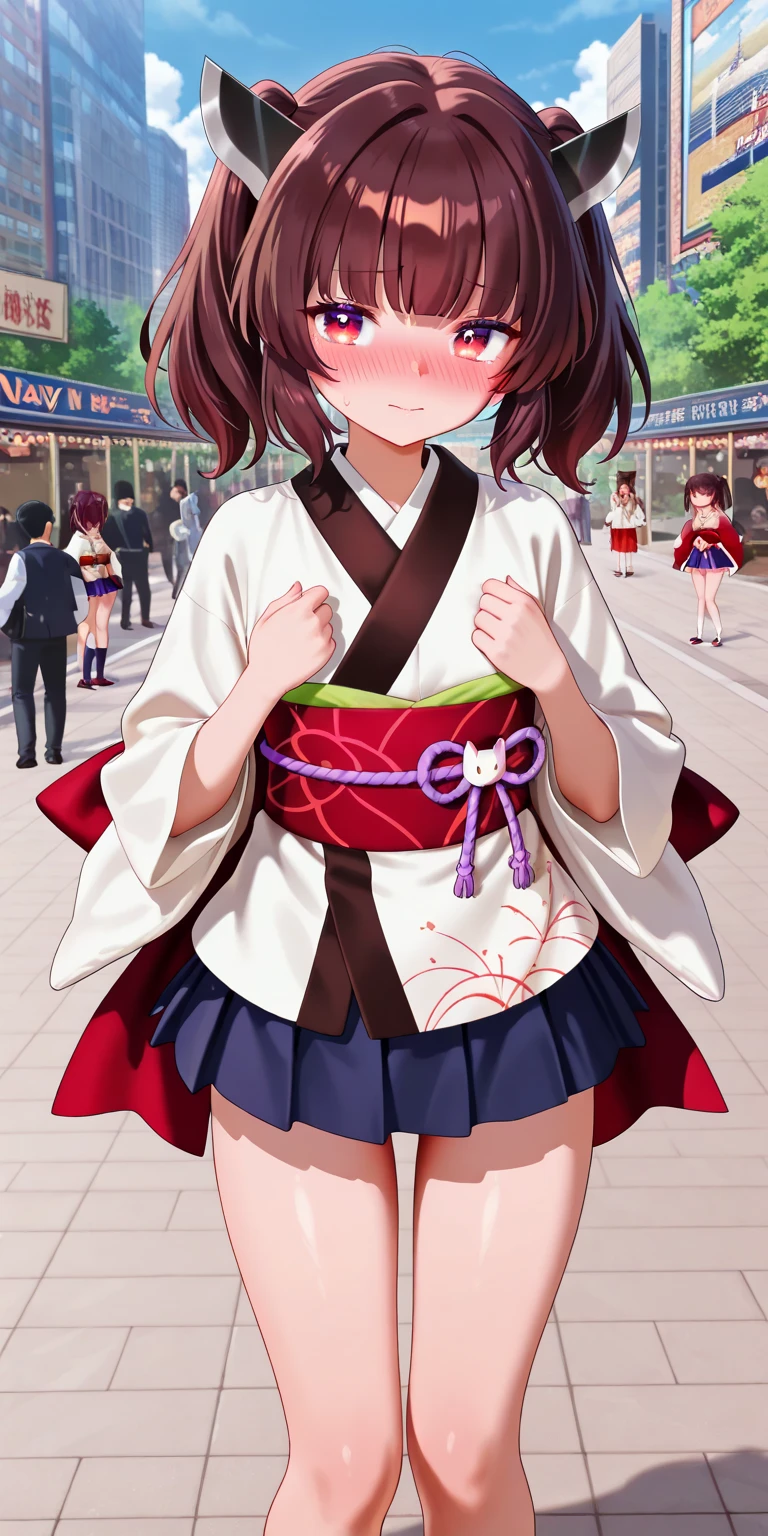 beautiful beautiful girl black uniform with miniskirt white stockings with black hair blue blue eyes on the japanese street akihabara swastika Pink panties great quality details