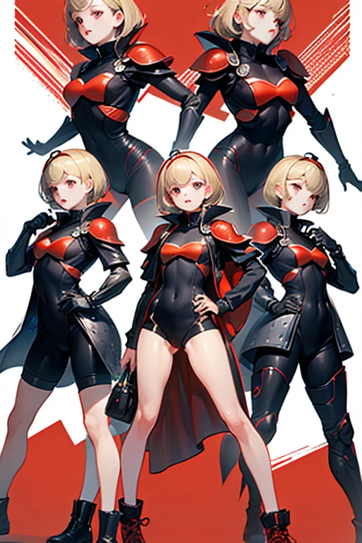 <lora:yigav6:0.8>, (highly detailed:1.2), yiga clan, 3girls, sheikah, bodysuit, navel, red outfit, fantasy, forest, stone wall